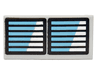 Tile 1 x 2 with Black Grilles on Medium Blue and White Background Pattern (BrickHeadz Optimus Prime Robot Abdomen)