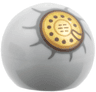 Technic Ball Joint with Gold Rotary Phone Dial, Black Dots and Dark Bluish Gray Outline Pattern (One Piece Den Den Mushi Shell)