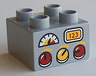Duplo, Brick 2 x 2 with Red and Yellow Knobs, Gauge, and '123' Display Pattern