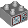 Duplo, Brick 2 x 2 with Map, Dial and Gauges Pattern