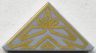 Tile, Modified 2 x 2 Triangular with Gold Geometric Lines Pattern (BrickHeadz Gimli Helmet)