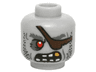 Minifigure, Head Alien Zombie Pirate with Red Eye, Dark Brown Eye Patch, Stubble and Gold Tooth Pattern