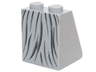 Slope 65 2 x 2 x 2 with Bottom Tube with Minifigure Dress / Skirt / Robe, Gray and Black Fabric Lines Pattern