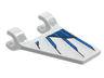 Flag 2 x 2 Trapezoid with Blue, Dark Blue, and Silver Mechanical Wing Pattern on Both Sides