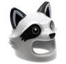 Minifigure, Headgear Head Cover, Costume Raccoon with Black Ears, Nose and Eyepatches Pattern