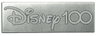 Tile 2 x 6 with White 'Disney 100' on Silver Background Pattern