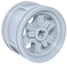 Wheel 30.4mm D. x 20mm with Axle Hole, 6 Curved Spokes and Spinner Cap