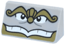Slope 30 1 x 2 x 2/3 with Gold Eyebrows, Nose and Beard, Black and White Eyes, Open Mouth Smile with Teeth Pattern (Chef Bouche Face)