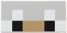 Tile 2 x 4 with Black and White Squares and Dark Tan Rectangle Pattern (Minecraft Baby Wolf Eyes)