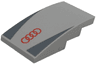 Slope, Curved 4 x 2 with 4 Red Circles / Audi Logo, Dark Bluish Gray Triangles Pattern