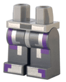 Hips and Dark Bluish Gray Legs with Pixelated Silver and Dark Purple Armor Pattern