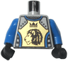Torso Castle Knights Kingdom II Lion with Crown Pattern / Blue Arms / Black Hands