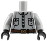 Torso Shirt with Popover Placket, Pockets, and Gold Buttons, Dark Brown Belt with Buckle with Star Pattern / Light Bluish Gray Arms / Black Hands