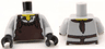 Torso Dark Brown Apron with Silver Buckles Pattern / Light Bluish Gray Arms / Black Hands