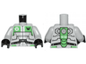 Torso Galaxy Squad Robot with Wide Black Belt and Bright Green Plates Pattern / Light Bluish Gray Arms / Black Hands