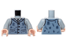 Torso Shirt and Sand Blue Vest Tattered with 4 Buttons Pattern / Light Bluish Gray Arms / Light Nougat Hands