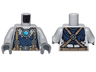 Torso Feathers, Dark Blue Shirt, Dark Tan Belt and Suspenders and Blue Round Jewel (Chi) Pattern / Light Bluish Gray Arms / Dark Bluish Gray Hands