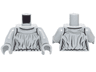 Torso Female Outline Sleeveless Dress Bodice with Gray and Black Fabric Lines Pattern / Light Bluish Gray Arms / Light Bluish Gray Hands