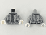 Torso Doublet Silver Collar, Buttons, and Trim Lines Pattern / Light Bluish Gray Arms / White Hands