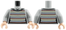 Torso Harry Potter Sweater with Horizontal Lines Front and Back, Waist Trim, and White Collar Pattern / Light Bluish Gray Arms / Light Nougat Hands