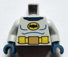 Torso Batman Logo with Dark Blue Muscles, Yellow Utility Belt and Medium Nougat and Gold Buckle Pattern / Light Bluish Gray Arms / Dark Blue Hands