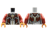 Torso Armor, Gold Circles, Dark Red Trim Pattern / Dark Red Arms / Medium Nougat Hands