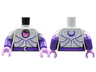 Torso Female Jewel and Filigree Pattern / Dark Purple Arms with Light Bluish Gray Short Sleeves, White Chevrons Pattern / Medium Lavender Hands