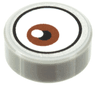Tile, Round 1 x 1 with White Eye with Off-Center Reddish Brown Iris Pattern 1