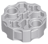 Technic, Axle Connector Block Round with 2 Pin Holes and 3 Axle Holes (Hero Factory Weapon Barrel)
