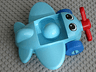 Primo Vehicle Airplane with Red Propeller and Blue Wheels with Eyes Pattern