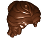 Minifigure, Hair Female Mid-Length Wavy, Pulled Back with Partial Bun, Side Bangs, Hole on Top