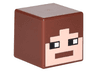 Minifigure, Head, Modified Cube with Pixelated Light Nougat Face and Black Eyes Looking Right Pattern (Minecraft Skin)