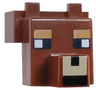 Creature Head Pixelated with Snout with Black and White Eyes, Tan Muzzle, Medium Nougat Eyebrows Pattern (Minecraft Woods Wolf)