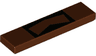 Tile 1 x 4 with Black Moustache Pattern