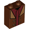 Brick 1 x 2 x 2 with Inside Stud Holder with Coat with Two Buttons and Dark Red Shirt Pattern (BrickHeadz Hagrid Torso)