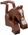 Minifigure Costume Horse Head and Legs with Black Eyes and Hooves, White Blaze Pattern