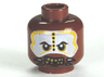 Minifigure, Head PotC Cannibal White and Yellow Face Paint Pattern
