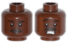 Minifigure, Head Dual Sided Moustache, White Pupils, Determined / Scared with Teeth Pattern