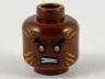 Minifigure, Head Orange Diagonal Stripes, Black Eyebrows, Orange Eyes, Gritted Teeth Pattern