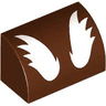 Slope, Curved 1 x 2 with Bottom Stud Holder with White Fur Pattern (Rocket Raccoon Eyebrows)