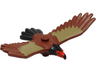 Eagle with Molded Black Head and Tail Feathers and Printed Black Eyes and Beak, White Pupils, Red Face and Dark Tan Wings Pattern