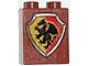 Duplo, Brick 1 x 2 x 2 with Shield - Dragon with Yellow and Red Background Pattern