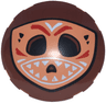 Brick, Round 6 x 6 Dome Top with Nougat Kakamora Mask with Red and White Face Paint and Teeth Pattern