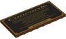 Tile, Modified 4 x 8 Inverted with Studs on Edges with Gold 'Concorde' Details and Border, Black 'Model nr. 10318' and Background Pattern
