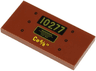 Tile 2 x 4 with Gold '10277' and Text on Black Background, Yellow 'Ce 6/8"' and 6 Rivets Pattern