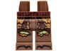 Hips and Legs with Dark Red Belt, Dark Orange Tattered Shirttails, Olive Green Ripped Knees, Dark Brown Toes Pattern