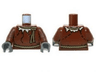 Torso Batman Tunic with Rope Belt and Collar and Large Stitches Pattern / Reddish Brown Arms / Dark Bluish Gray Hands