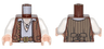 Torso PotC Vest with Gold Design with White Open Shirt, Belt and Pendant Pattern / White Arms / Light Nougat Hands