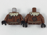 Torso Worn Shirt with Tan Straw at Neck and Dark Brown Patches, Dark Tan Rope Belt / Reddish Brown Arms with Dark Brown Patches Pattern / Black Hands