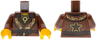 Torso Robe with Gold Swirls, Dark Brown Lapels and Sash, Pendant Necklace with Black Star, Yellow Neck Pattern (BAM) / Reddish Brown Arms / Yellow Hands